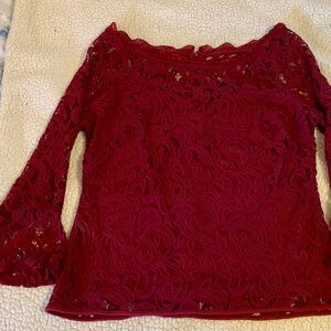 Adrianna Papell lacy top and matching midi skirt